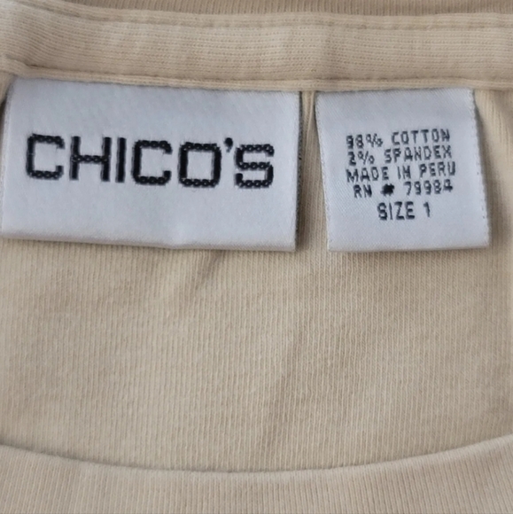 CHICOS The Ultimate Tee sz 1  Tan  Short Sleeve Round Neck Cotton Modal - Picture 6 of 7